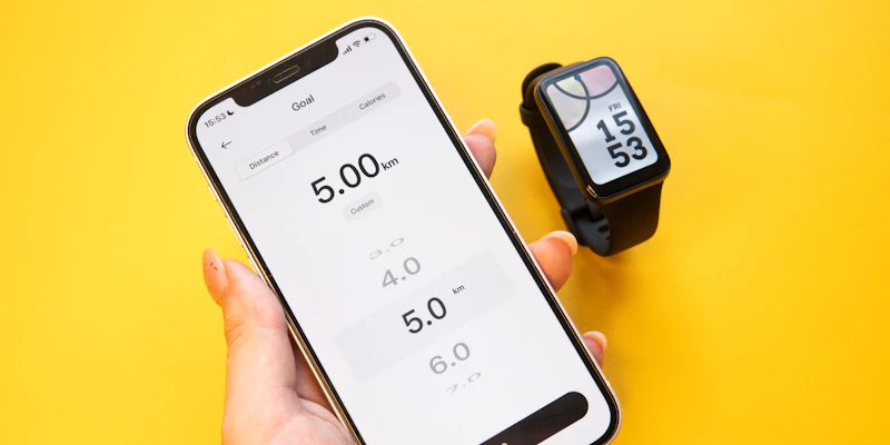 Senior wearing a smartwatch and reviewing health metrics on their phone